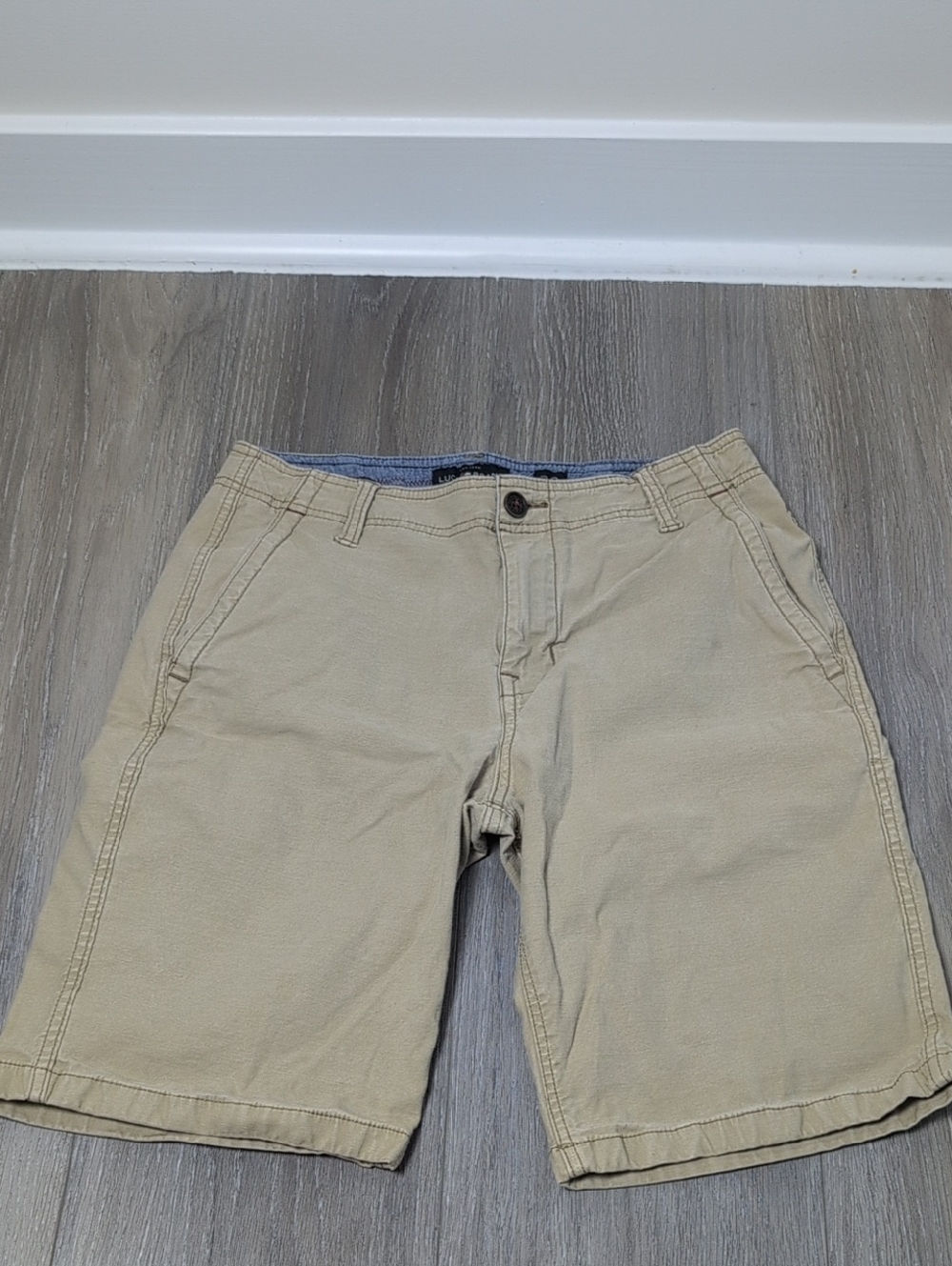 Lucky Brand Men's Beige Flat-Front Shorts